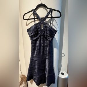 adrianna papell boutique navy blue dress